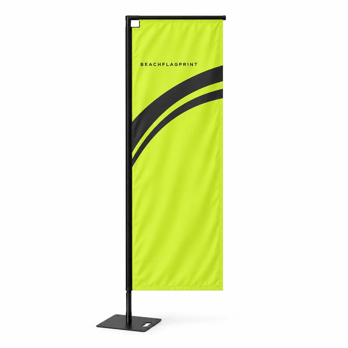 Illusztratív Beach flag Rectangle beach zászló Deluxe talppal, fehér háttér előtt